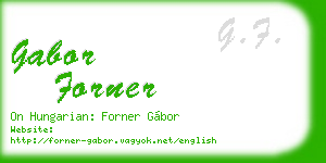 gabor forner business card